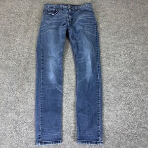 Levi's 512 Slim Tapered Jeans Men's 31x32 Blue Dark Wash Stretch‎ Whiskered Fade